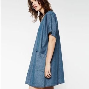 Zara Denim Trapeze Dress